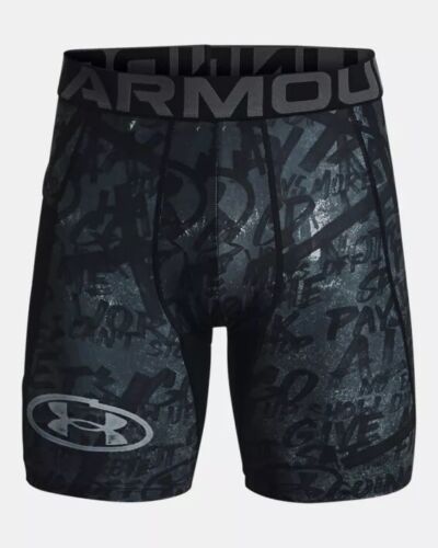 Under Armour UA Heatgear Message Men's X-Large Compression Shorts - 1382111 001 - Picture 1 of 8