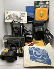 Lot Of Vintage Kodak Cameras, Film, Manuals * For Parts, Untested Duraflex III