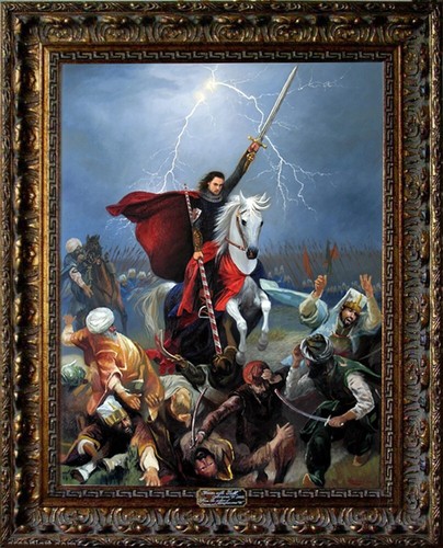 Print on Canvas of Oil Painting Arseni ~ St. George 16" X 12" NO FRAME Art USA - Afbeelding 1 van 9