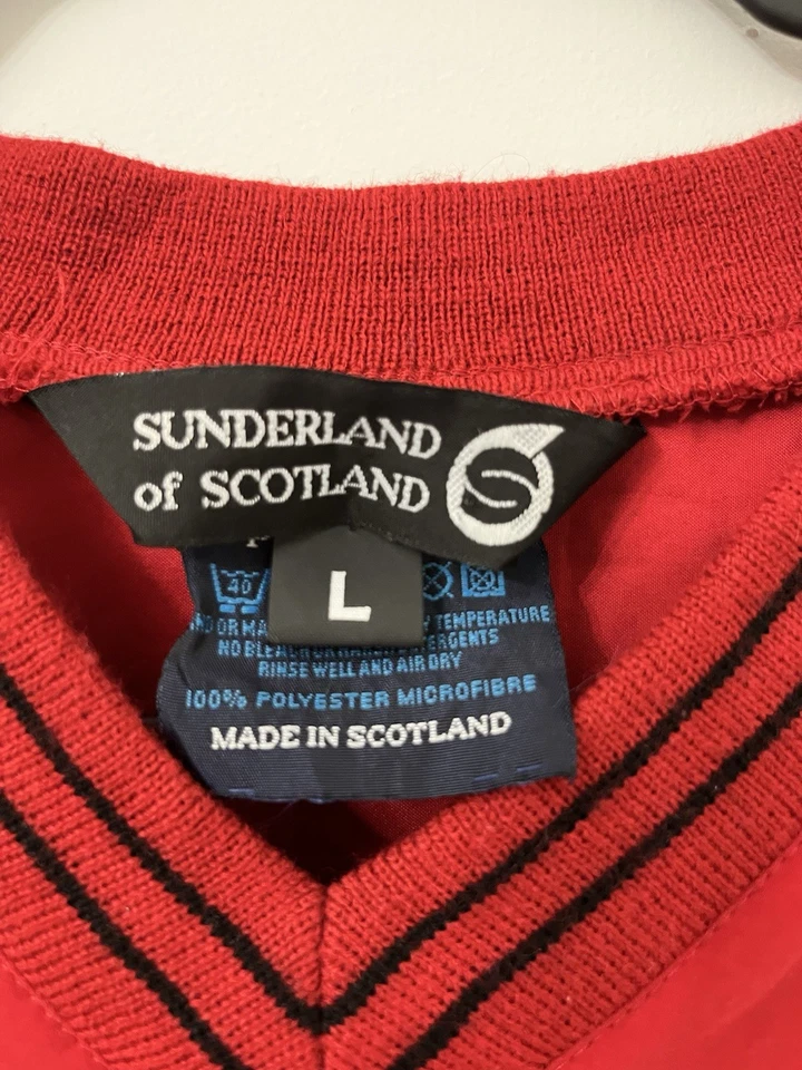 Vtg. Sunderland of Scotland The Wales Open Celtic Manor Dragon Pullover SZ L Red - Image 4 of 4