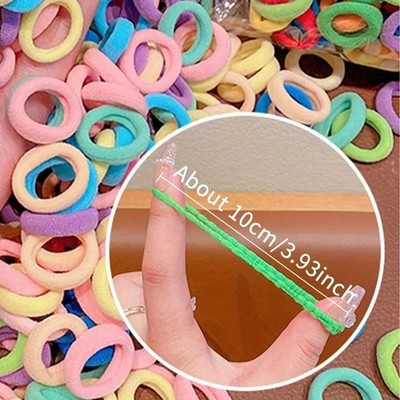 100 Mini Haarponios Endlosgummis Bommelbänder Baby Mädchen Haarbänder