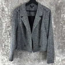 Torrid Plus Size 1X Open Front Career Notched Blazer Jacket Gray Long Sleeve