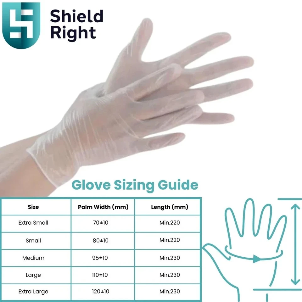 1000pc Clear Vinyl Work Gloves Powder Free FoodSafe Exam Cleaning Medical Spa XL - image 3 of 4