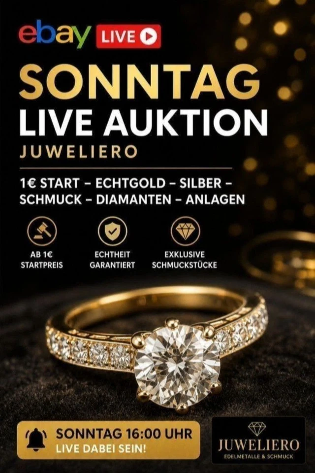 Echtgold & Silber - Schmuck - Diamanten - Anlagen - 1€ Start Auktionen