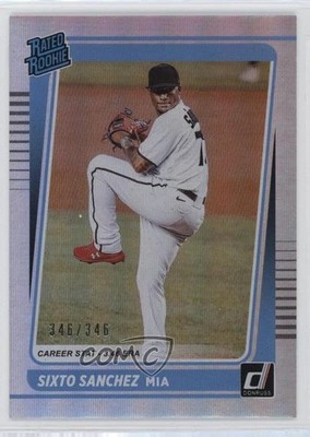 2021 Donruss Rated Rookies Career Stat Line 346/346 Sixto Sanchez Rookie RC 18iw