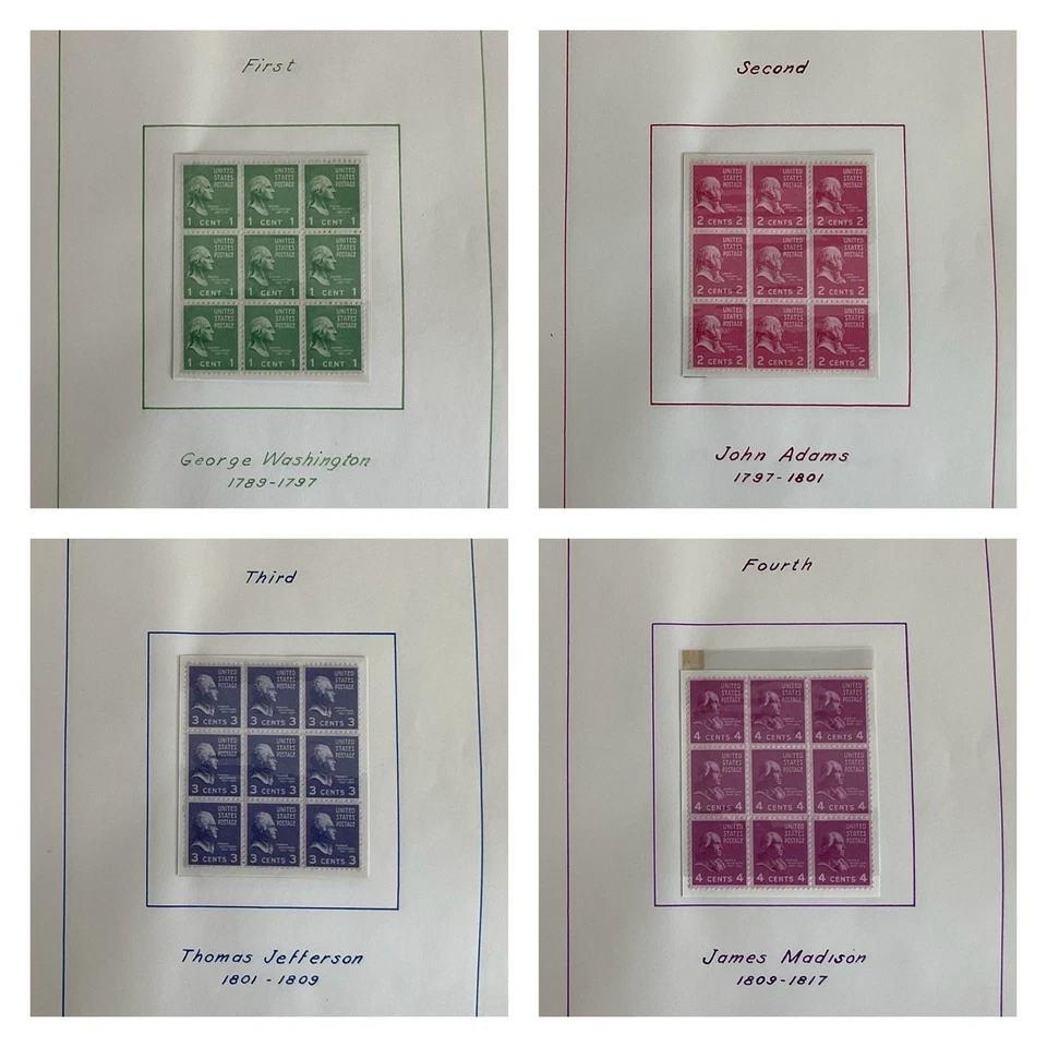 Album Of 1938 Presidential Issue Blocks Of 9 & 4 Single - Mint #803-834 - Image 2 of 4