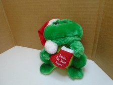 RUSS "SANTA I'VE BEEN GOOD " GREEN FROG IN SANTA SUIT 5" PLUSH CB1929 