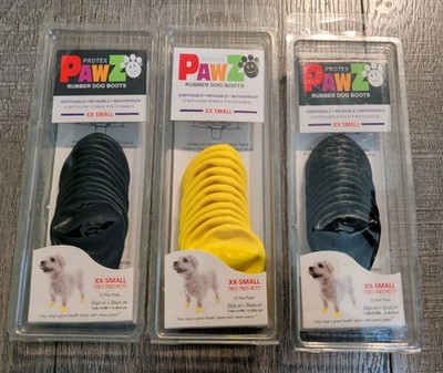3 Pk PawZ Protex Dog Boots WaterProof Paws Disposable Reusable XX-Small 36 Total
