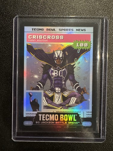 Bo Jackson Battle Arena Techmo Bowl Crisscross Tecmo News Battlefoil SP Steel