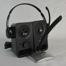 LOGITECH Mixed Lot of Wired Vintage Microphone, Speakers and Headset Mic Wired