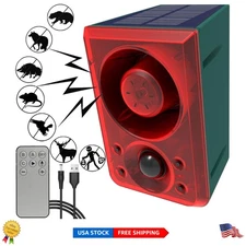 Advanced Solar Outdoor Motion Sensor Alarm - 130db Dog Barking & Gunshot Sounds