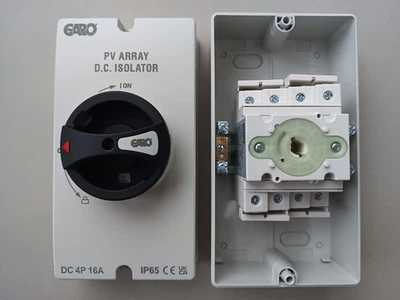 Garo SIDC416IP65 A2+2 DC Solar Rotary PV Isolator Switch IP65 4 Pole 16 Amp