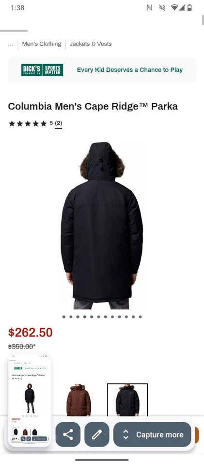 Columbia Men's Cape Ridge Parks Jacket Size XL Black Waterproof - Image 3 of 4