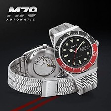 Orologio Uomo Automatico TIMEX M79 Quadrante Argento Nero 40mm TW2U83400 NEW ...