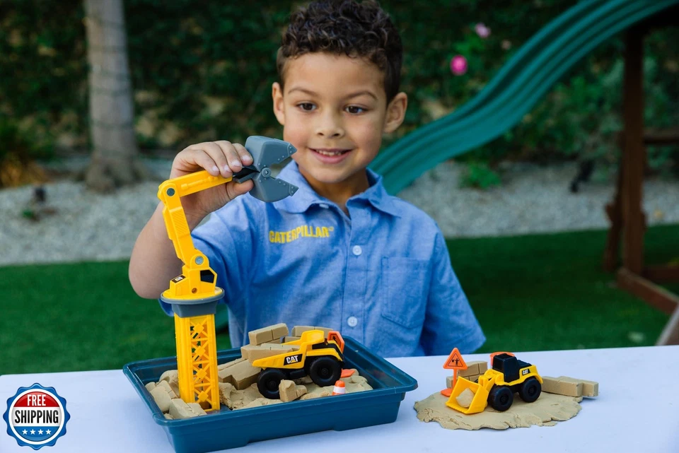 Juego de suciedad CAT Dig N’ Build - compuesto de suciedad moldeable de 12 oz, grúa en funcionamiento,  Foto 4 de 4