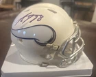 Adrian Peterson Signed Vikings Matte White "RAVE" Mini Helmet JSA COA