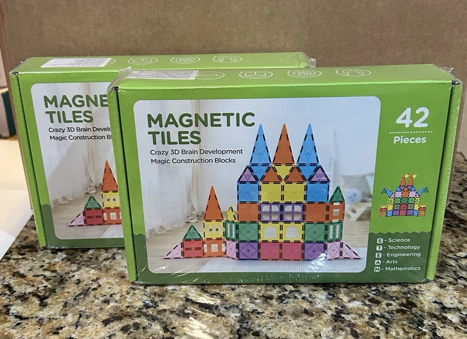 Magnetic Tiles 3D Magnetic Building Tiles - 84 Pieces. NEW Sealed STEAM Toy - Image 2 of 4