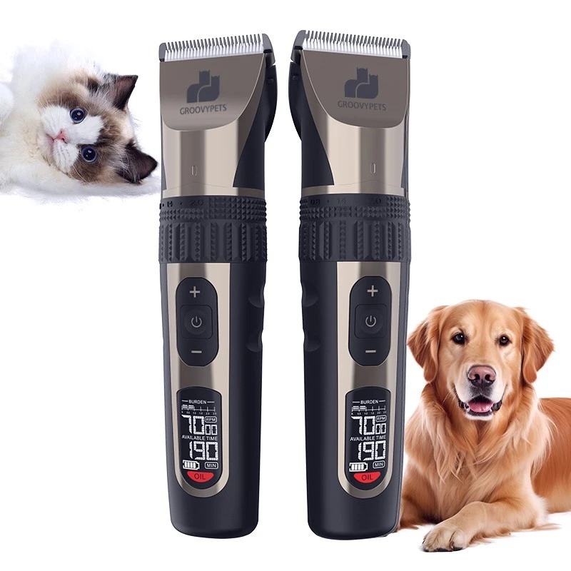 Cordless 5-Speed Quiet Pet Hair Clipper with LCD Display for Small and Large Dog