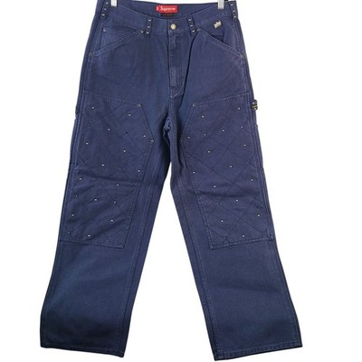 NEW Supreme B.B. Simon Studded Denim Carpenter Pants Navy Sz 34