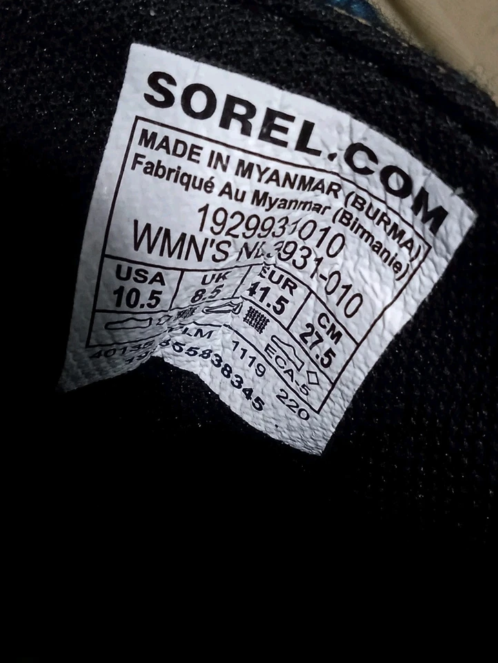 Sorel Botas Mujer Out N About Duck Botines Impermeables Azul Cuadros Talla 10.5 Foto 4 de 4