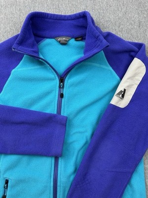 Eddie Bauer First Ascent Polartec Fleece Jacket Women Large Full Zip Blue Purple