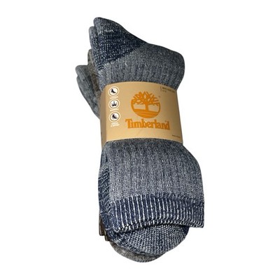 Timberland 3-Pack Multi-Sport Cushioned Crew Socks Sz 9-13 Full Terry Lined
