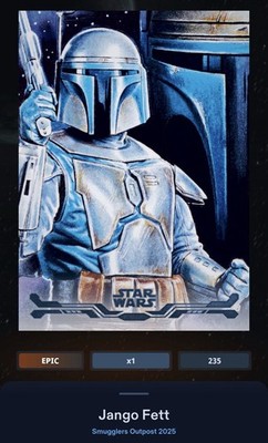 Jango Fett Stellar Art Blue 250cc Epic Star Wars Card Trader Smuggler s Outpost