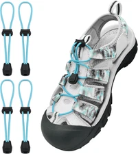 2 Pairs Elastic No Tie Shoe Laces Replacement Laces for Keen Sandal, round No Ti