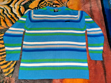 South Pole Striped Heavy Knit Sweater Size XL Blue/Green/Grey/White