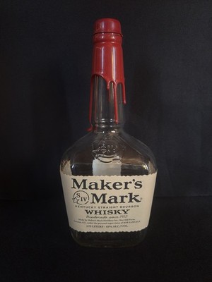 Makers Mark Bourbon Whisky 1.75 L Liquor Bottle Wax (Great Condition & Clean)