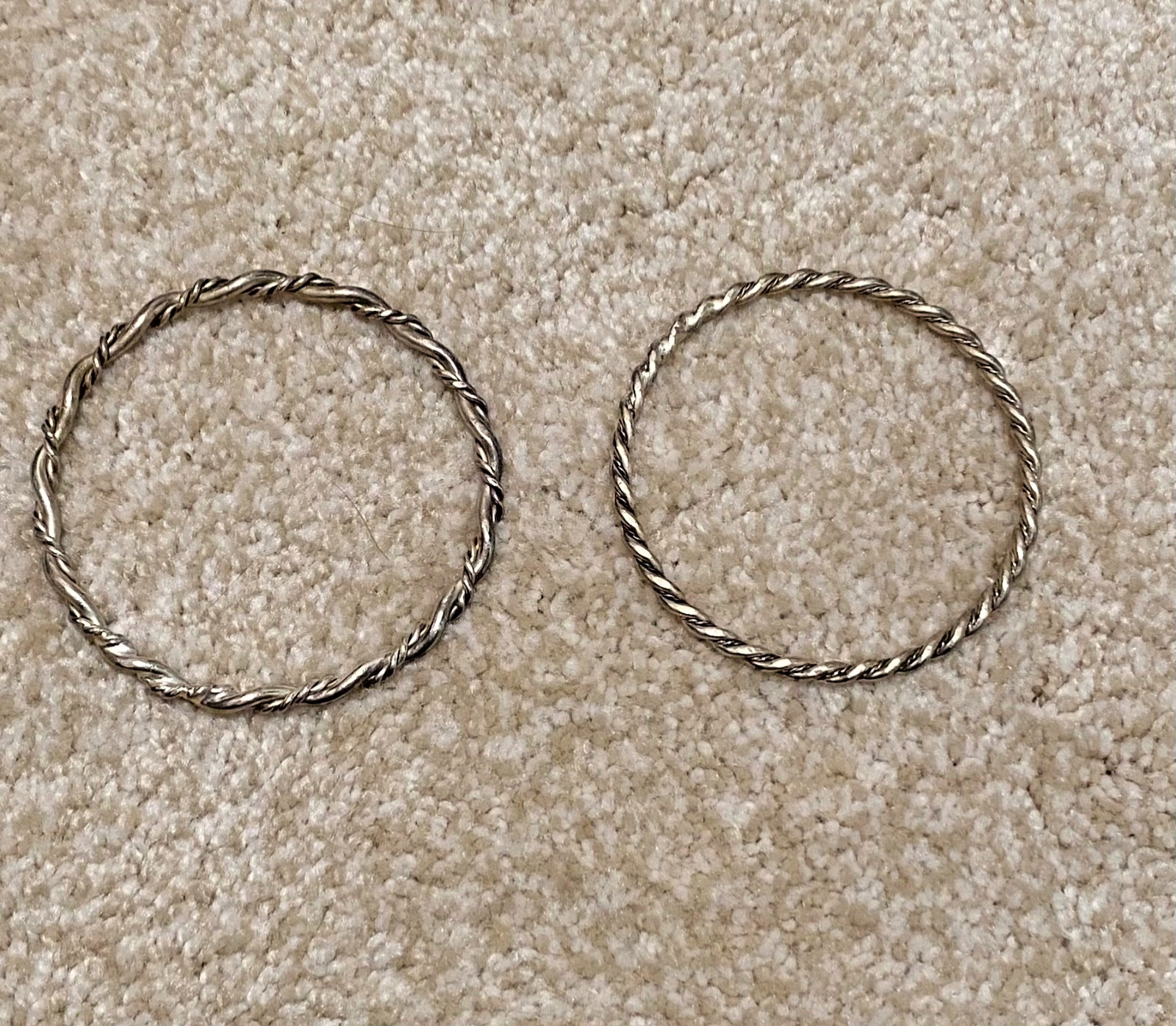 Antique Sterling Silver Stackable Bangle Bracelet… - image 2