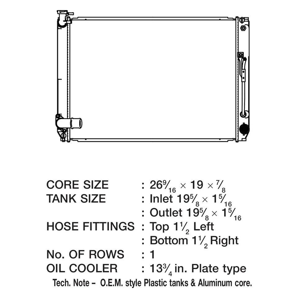 For Toyota Sienna 2007-2010 CSF 3638 Engine Coolant Radiator Foto 2 de 2