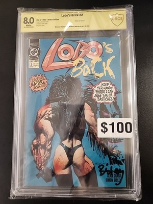 Lobo's Back #2 CBCS 8.0 - White Pages - DC Comics 1992 Signed By Simon Bisley!!