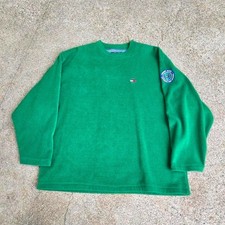 Vtg 90s Tommy Hilfiger Tommy Jeans Worldwide Patch Fleece Crewneck Sweatshirt L