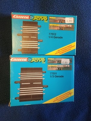 Carrera Servo 77511 1/3 Gerade und 77512 1/4 Gerade Schiene Retro Vintage