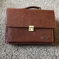 Vintage Italian Grand Lion Leather Briefcase