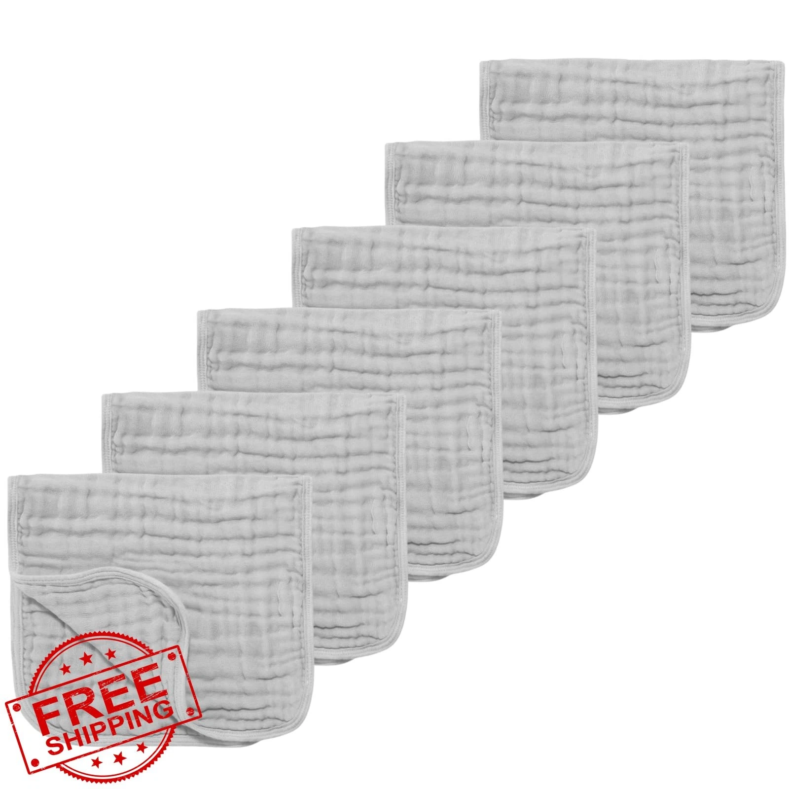 TDHD Burp Cloths Gray 6 Pack