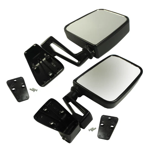 Pair Black Manual Side View Door Mirrors Left Right For 1987-2002 Jeep Wrangler