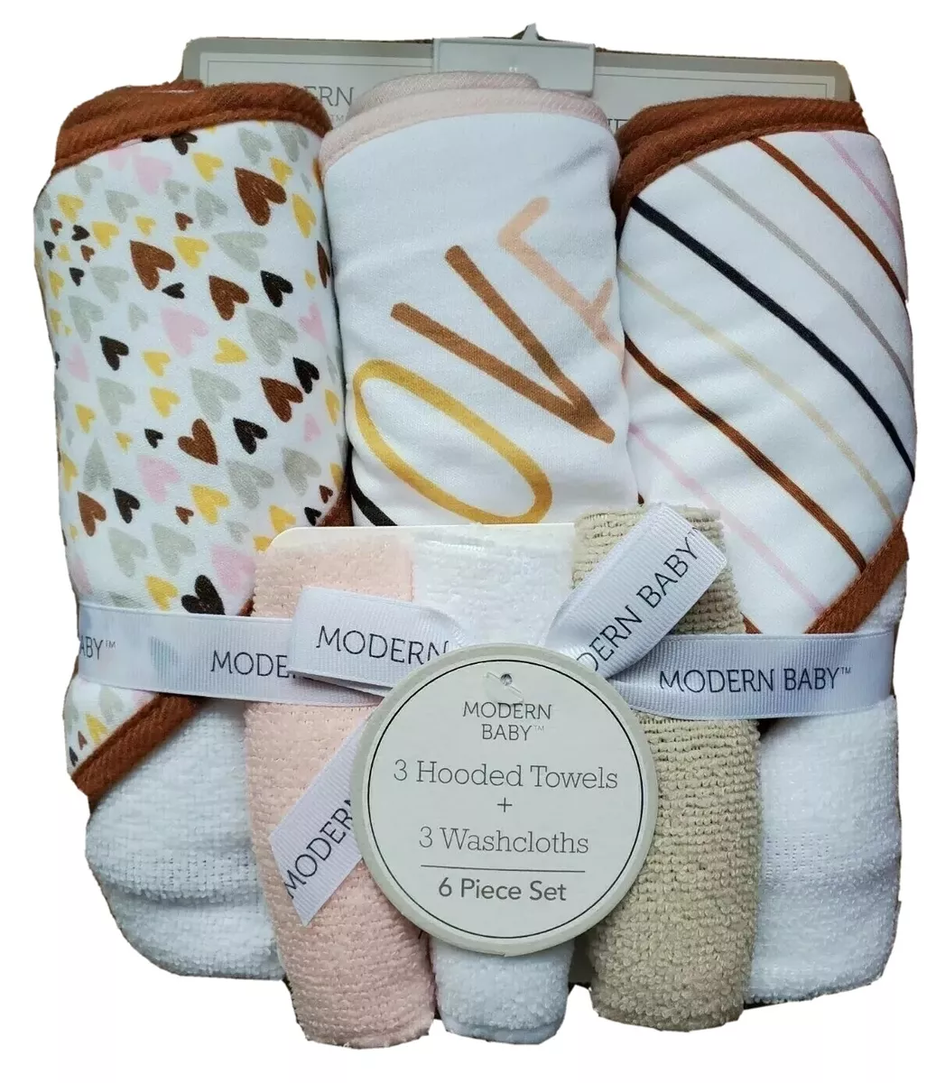 Tranqun 6 Pack Flannel Hooded Baby Towels Baby Bath Towel Cute