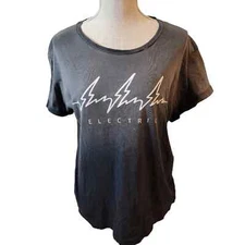 Wildfox Electric Graphic Manchester SS Tee Ombre Black Size Small NWT HTF!