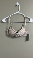 Wild Fable Women's XS 0-2 Bikini Top Tan Animal Print Ribbed Underwire Bralette