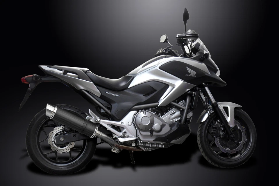 Kit silenciador de escape de carbono redondo de 14" deslizable Honda NC700X ABS 2011-2017 Foto 2 de 4