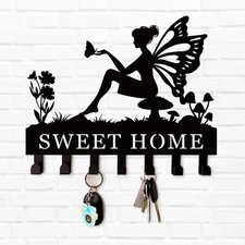 Personalized Key Holder,Metal Fairy Key Hooks,Custom Name Key Rack