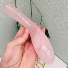 18cm Large Size Natural Rose Quartz Crystal Yoni Massage Stick Reiki Gemstone