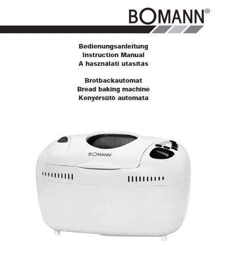 Bomann Bread Machine Manual CB556 CB566 CB578 CB579 CB584 CB593 CB594 CB595