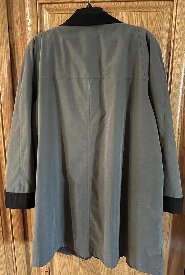 Abrigo Gallery Para Mujer XL Verde Laurel Manga Larga Botón Frontal Forro Extraíble Foto 3 de 4