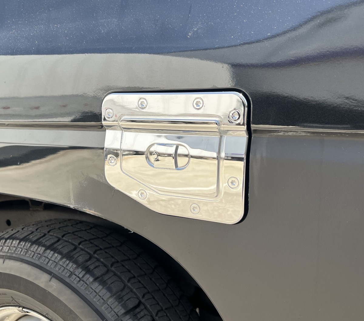 Fits 1986-1997 Nissan Hardbody Chrome ABS Gas Fuel Tank Door Cover