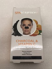 SpaScriptions Charcoal Vitamin C Cleansing Nose Strips 18 Strips NEW
