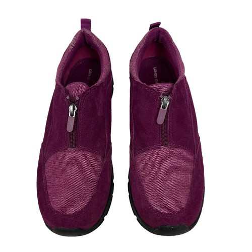 LANDS’END Women’s Comfort Zip Front Loafer Shoes Sz 11B Two Tone Purple Color - Picture 3 of 12