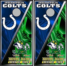 colts notre dame 0545 cornhole board vinyl wraps